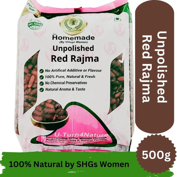 Red Rajma/Kidney Beans, Unpolished 500G/1KG - 500g