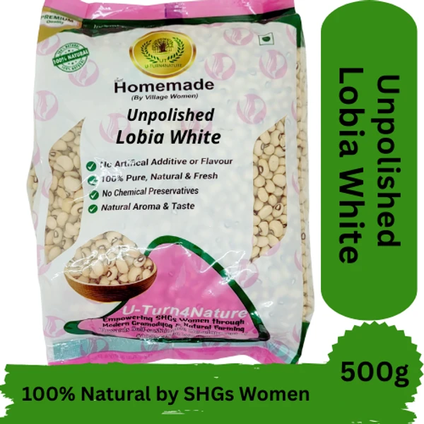 Unpolished Lobia (black-eyed peas) White 500G-1KG - 500g