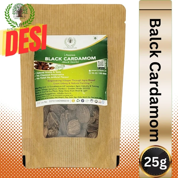 Premium Black Cardamom/ Badi Ilaich - 25g