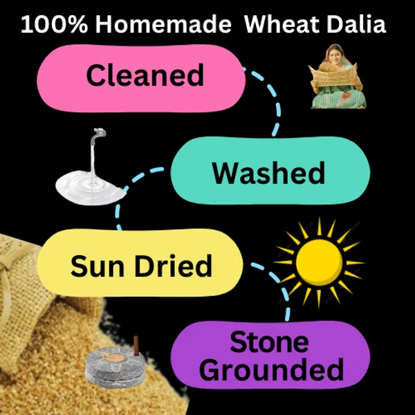 Wheat Dalia (Broken Wheat) HomeMade, 500g - 500g