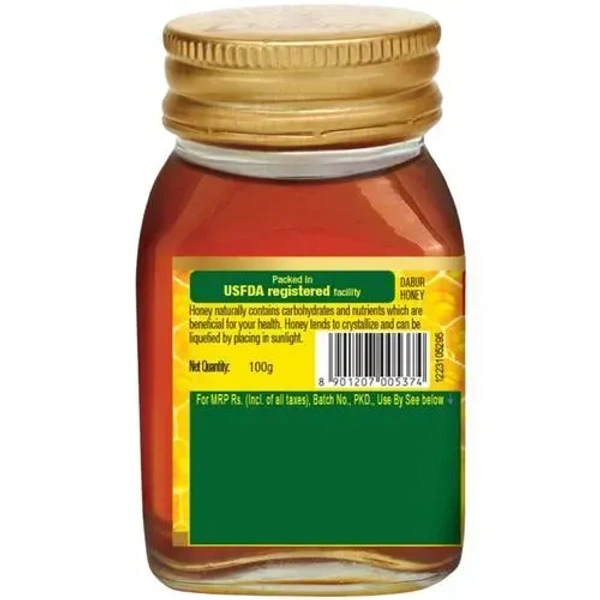 Dabur 100% Pure Honey - Worlds No. 1 Honey Brand With No Sugar Adulteration - 100g