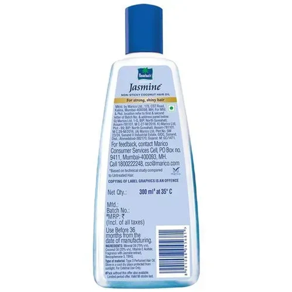 Parachute Advansed Jasmine Coconut Hair Oil With Vitamin E - Non-Sticky, For Healthy Shiny Hair - 300ml