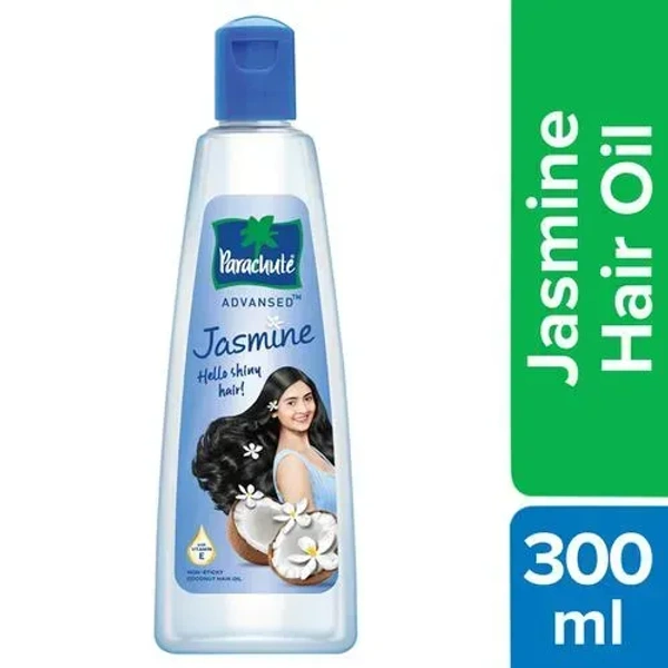 Parachute Advansed Jasmine Coconut Hair Oil With Vitamin E - Non-Sticky, For Healthy Shiny Hair - 300ml