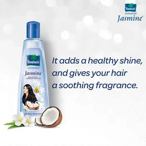 Parachute Advansed Jasmine Coconut Hair Oil With Vitamin E - Non-Sticky, For Healthy Shiny Hair - 190ml