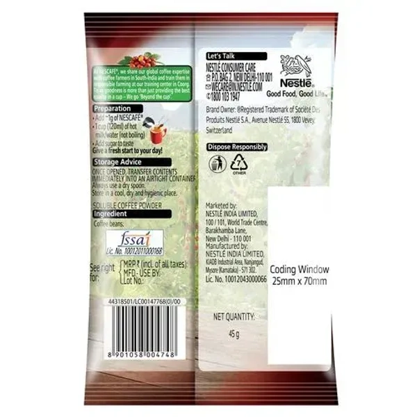 Niscafe Classic Instant Coffee - 45g  Pouch 