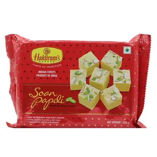 Haldiram's Soan Papdi - Authentic Taste, Crispy & Flaky Texture, Perfect For Gifting - 250g