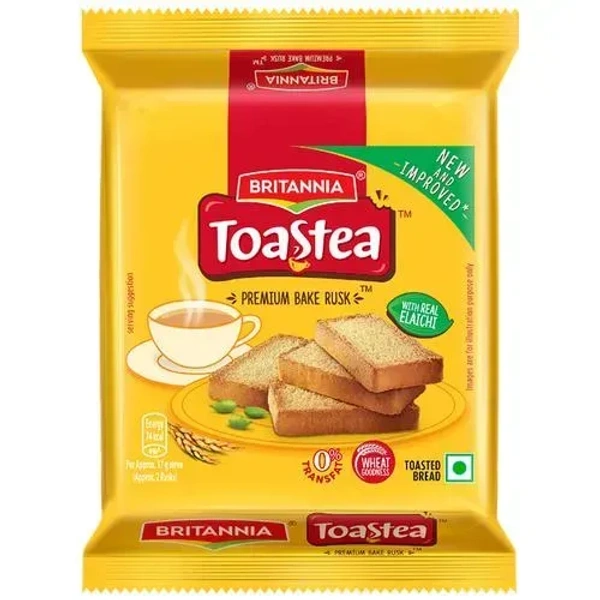 Britannia Toastea Premium Bake Rusk with Goodness of Elaichi, Sooji & Wheat - 250g