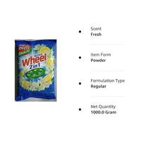 Wheel Active 2 in 1 Detergent Powder - Clean And Fresh - 1kg