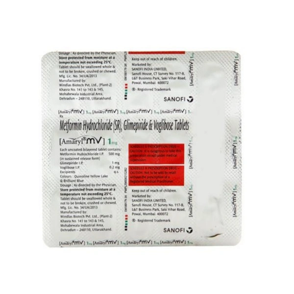 Amaryl MV 1mg Tablet