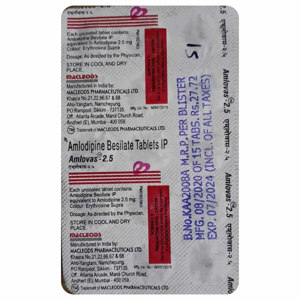 Amlovas 2.5 Tablet