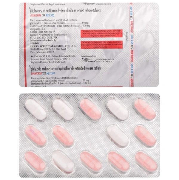 DIAMICRON XR MEX 500mg Tablet 14's