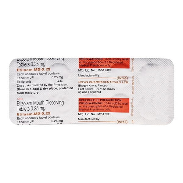 Etilaam 0.25mg Tablet MD