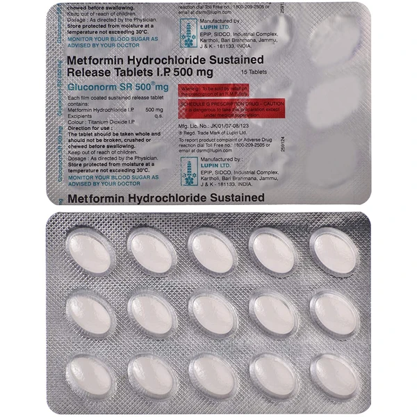 Gluconorm SR 500mg Tablet