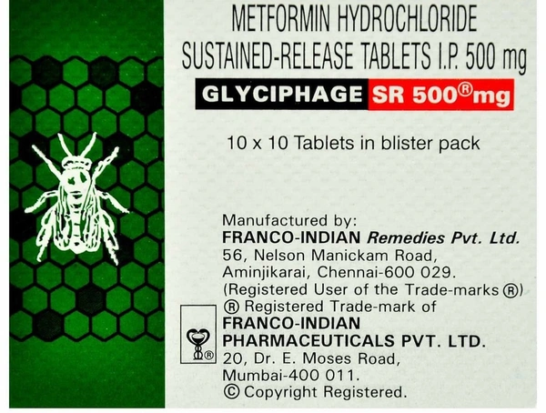 Glyciphage SR 500mg Tablet