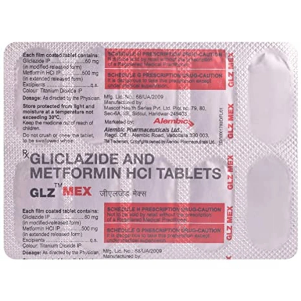 GLZ MEX 30mg/500mg Tablet