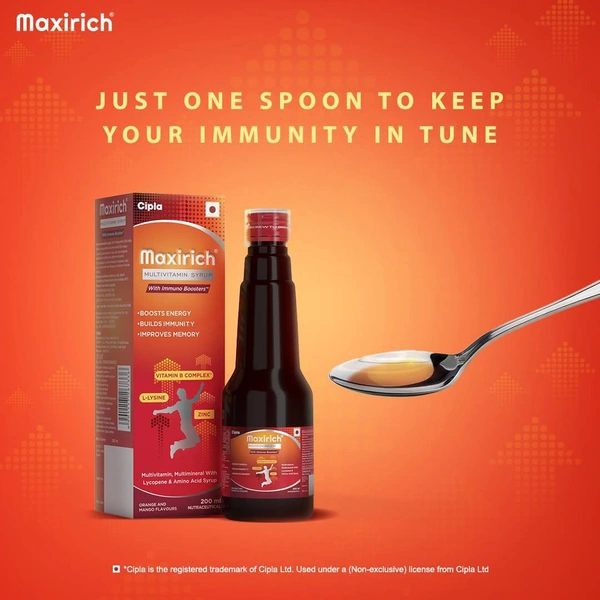 Maxirich Multivitamin Syrup Orange and Mango