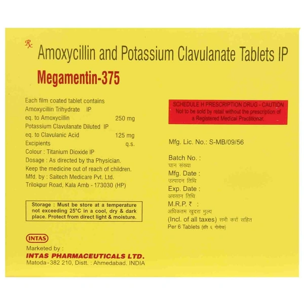 Megamentin 250mg/125mg Tablet