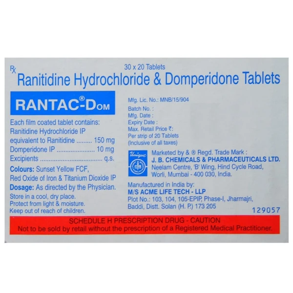 RANTAC DOM TABS 1*20