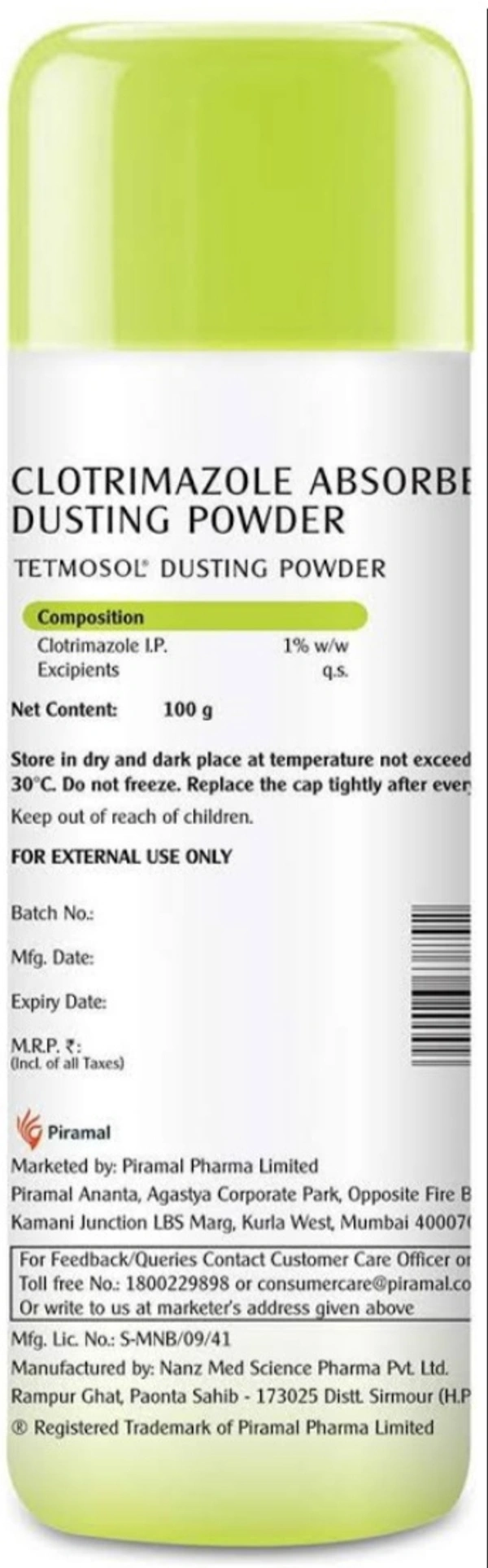 TETMOSOL DUSTING POWDER 100gms