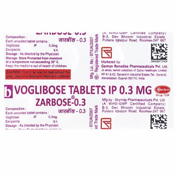 Zarbose 0.3 Tablet