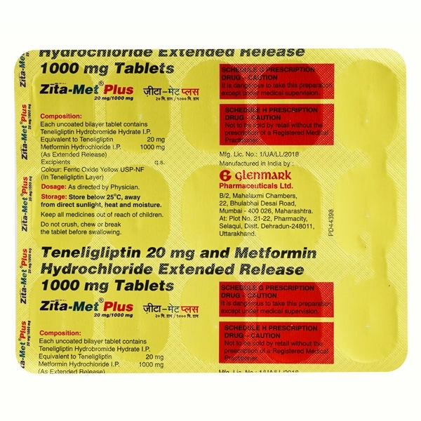 ZITAMET PLUS 20/1000MG 1*10