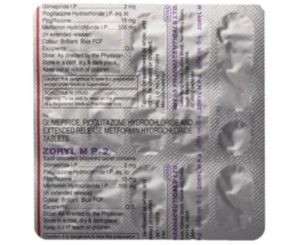 ZORYL MP 2 TABLETS 1*15