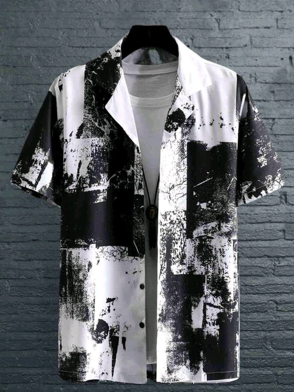 Imported Rayon Digital Print Shirt Half Sleeves - M