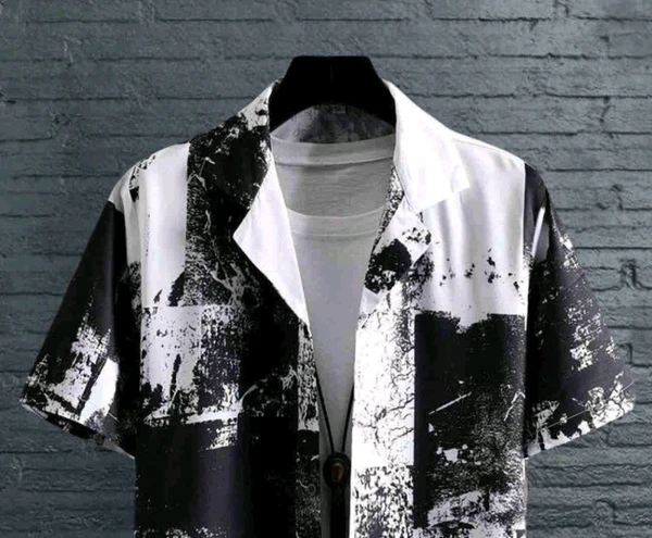 Imported Rayon Digital Print Shirt Half Sleeves - M