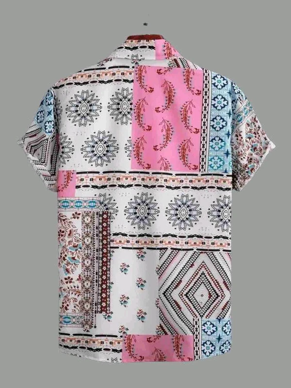 Imported Combo Of 4 Imported Rayon Digital Print Shirt Half Sleeves - M