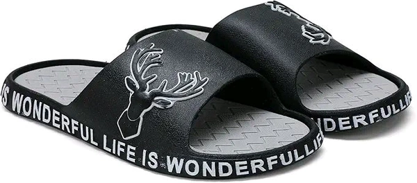 Life Is Wonderful Slides With Synthetic Material For Comfort  - 6