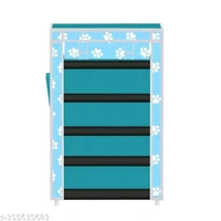 Layer Baby Paw Print Plastic, PVC Almari  - Royal Blue