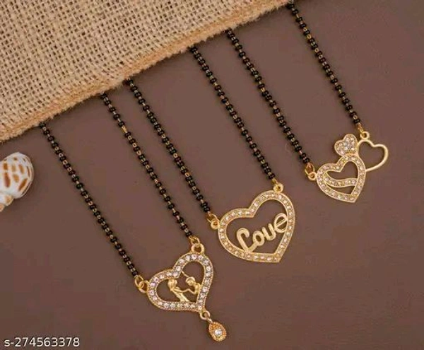 Set of 3 Fancy Traditional Latest Mangalsutra Design For Women