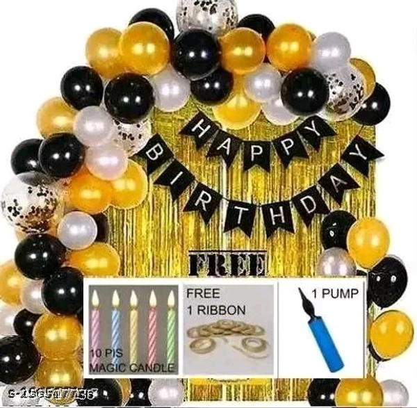 Happy Birthday Decoration Combo With Balloon Pump
