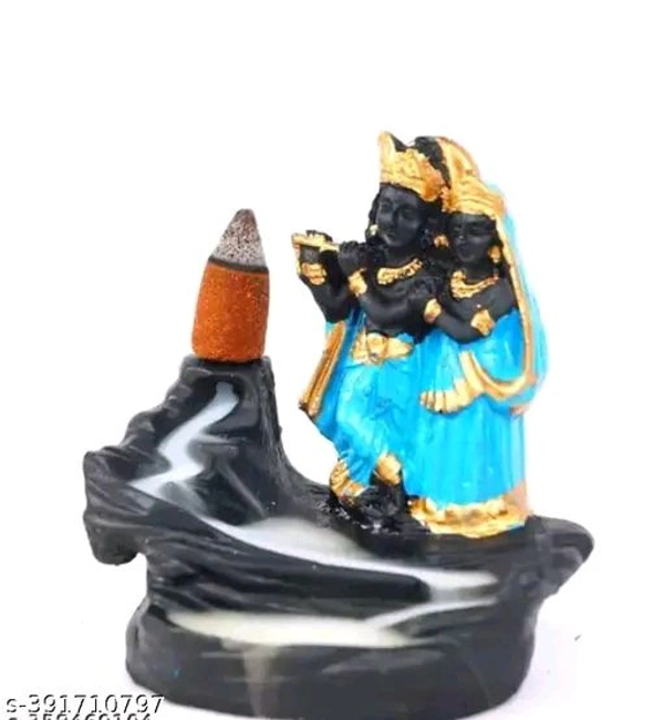 Handcraft RADHA ,and KRISHAN Blue Murti smoke backflow