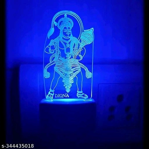 Hanuman LED Night Lamp 3D Illusion Multi Color changing