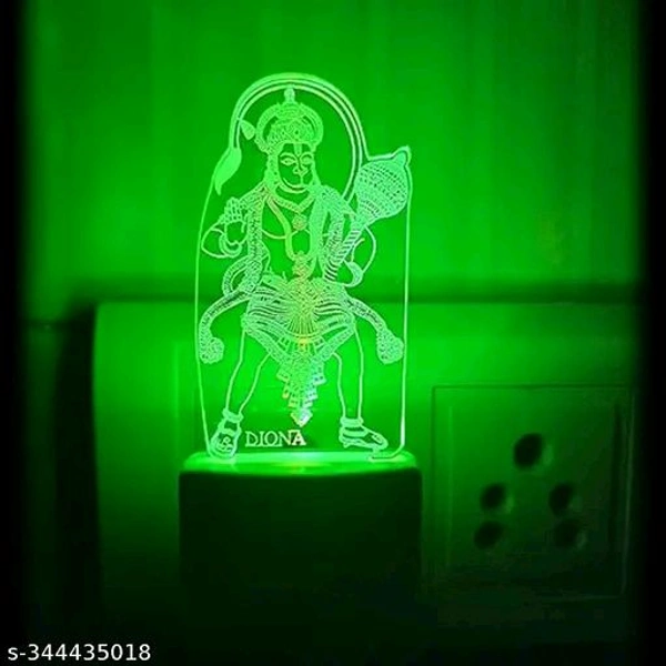 Hanuman LED Night Lamp 3D Illusion Multi Color changing
