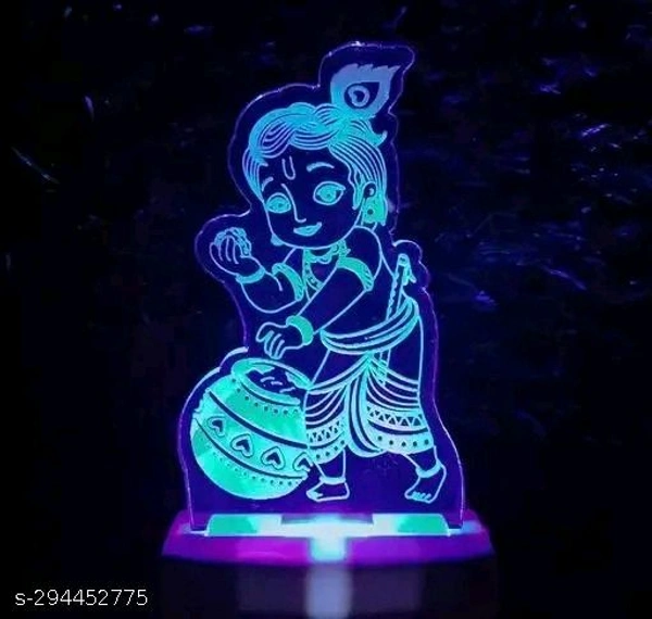 Bal Krishna 3D Illusion Acrylic Night lamp 7 Color Changing Light with