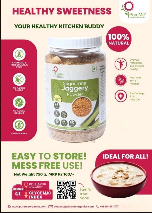 Pureme Organics  Jaggery Powder  - 750 Gm