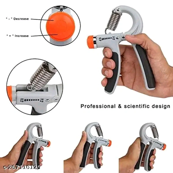 Hand Grip Strength Trainer Strengthener Adjustable Resistance 10 to 60 kg Hand Grip/Fitness GripName:  Hand Grip Strength Trainer Strengthener Adjustable Resistance 10 to 60 kg Hand Grip/Fitness GripNet Quantity (N): 1Adjustable resistance levels: With a range of 10kg to 60kg