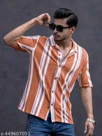 Maniac Men's Vertical Stripes Regular Cutaway Collar Multicolor Shirts - XXL