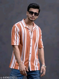 Maniac Men's Vertical Stripes Regular Cutaway Collar Multicolor Shirts - XXL