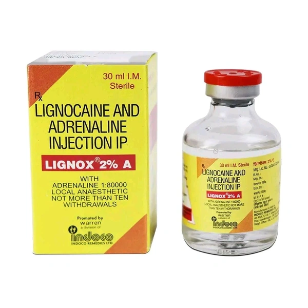 Indoco Warren Lignox Lignocaine 2% (Pack Of 24) - 1 x 30ml Lignox 2%