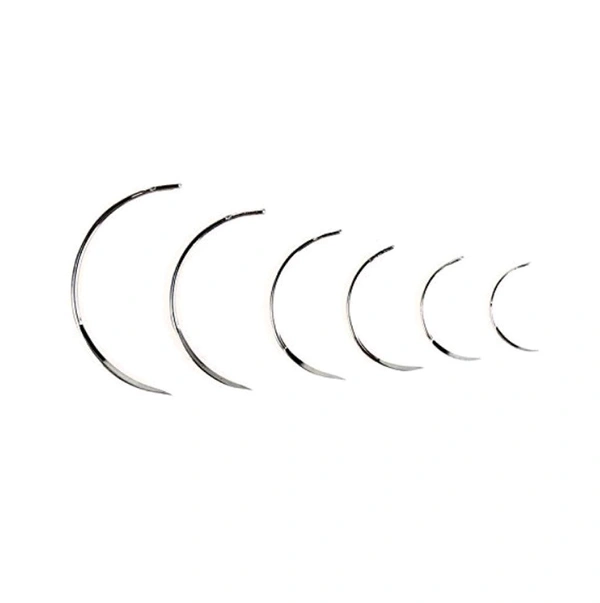 Indian  Suture Needles - Round body, cutting, Straight - 6 needle pack - Pack Of 6