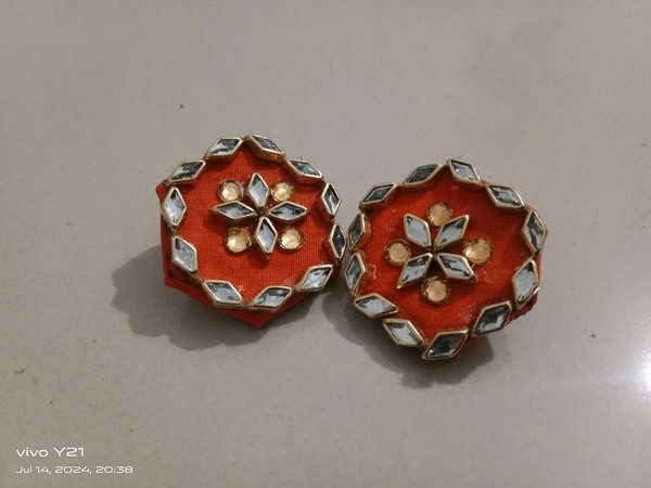 Saffron Fabric Earrings  - Zuccini