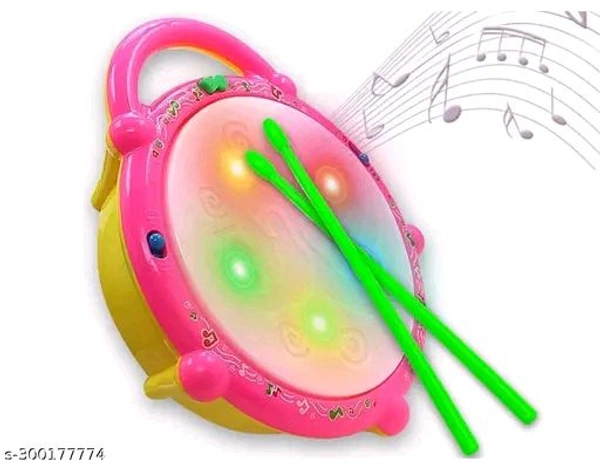 Flash Drum with 3D Lights and Music Effect & Playing Sticks-MulticoloredName: Flash Drum with 3D Lights and Music Effect & Playing Sticks-MulticoloredBattery Available: NoBattery Required: YesColour: MulticolorMaterial: PlasticNet Quantity (N): 1Recommended Age: 2-4 YearsType: Kids' Drums & PercussionHey Buyers|| Presenting FeverBazar instrument learning toy has Multicolor light, 3