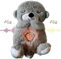 Breathing Teddy Bear Plush Sound Machine,Baby Gift with Music,Lights - 30 mm