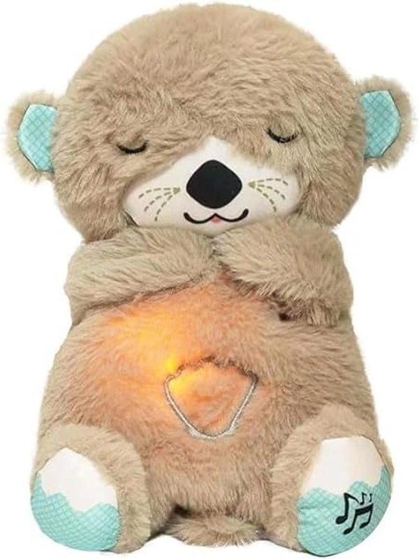 Breathing Teddy Bear Plush Sound Machine,Baby Gift with Music,Lights - 30 mm