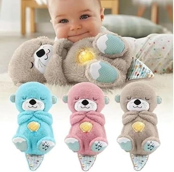 Breathing Teddy Bear Plush Sound Machine,Baby Gift with Music,Lights - 30 mm