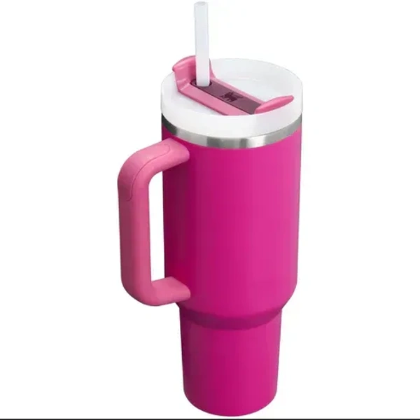 Insulated Travel Mug with Handle, 887ml, Mint Green, Stainless Steel, Set of 1 - Pink