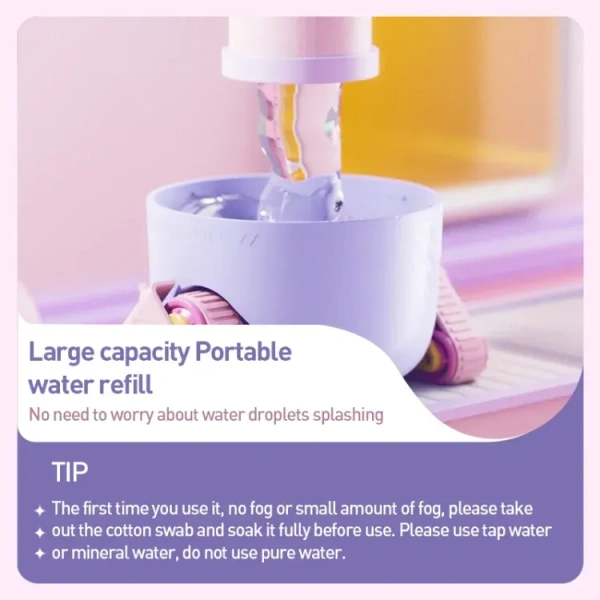 Frestar Mini USB Humidifier 220ml with LED Night Light, Small Cute Humidifier Bulit in Adorable Doll for Kids, Plant, Bedroom, Office, Desk, Babies Room, No Battery